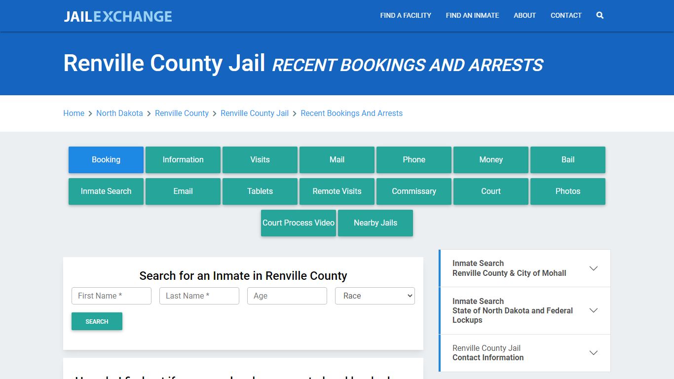 Renville County Jail Recent Bookings And Arrests - Jail Exchange