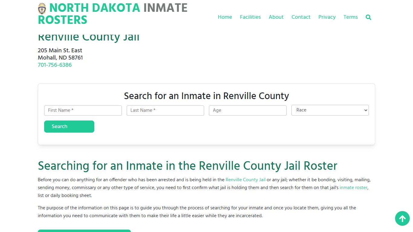 Renville County Jail ND: Inmate Search & Roster